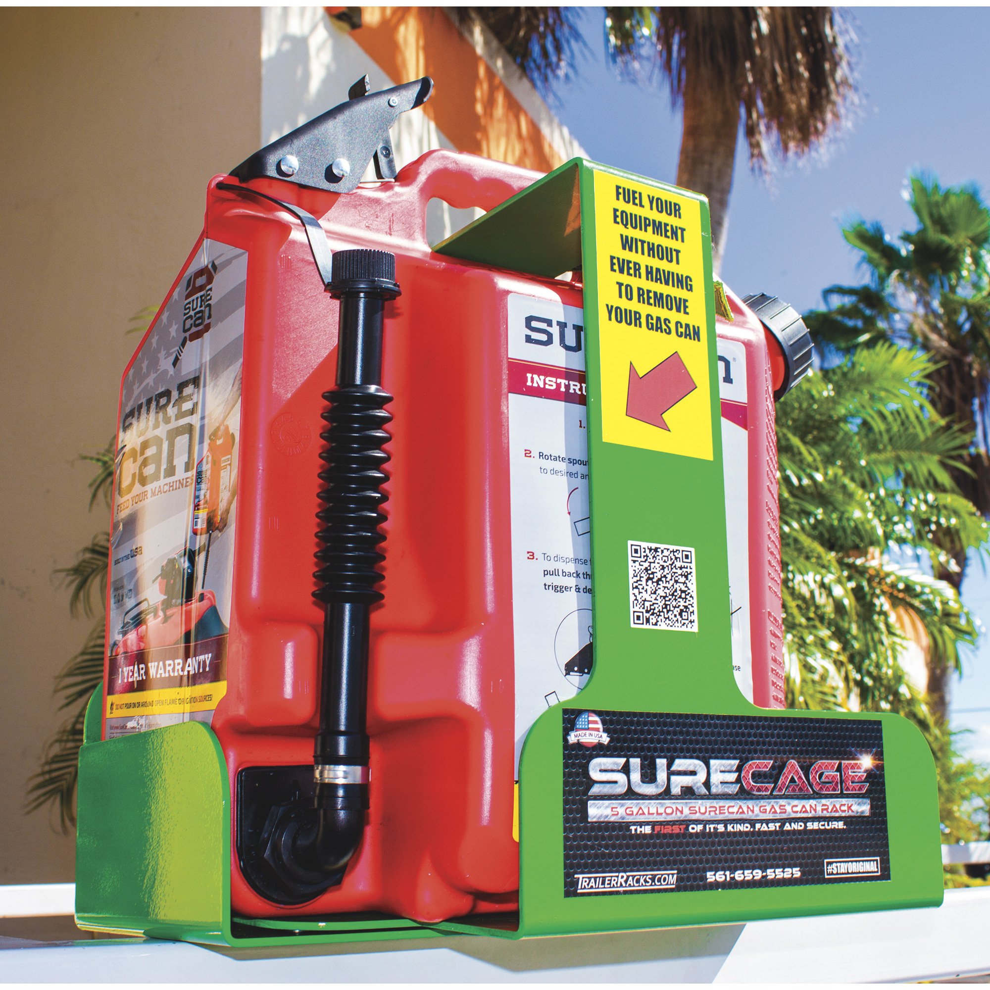 Trailer Racks Gas Can Rack — For SureCan 5-Gallon Gas Cans, Model# BK043